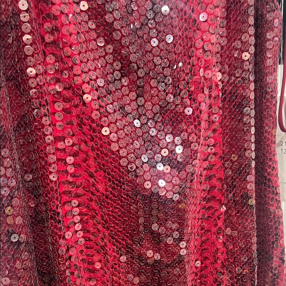Basix II Red Sequin Slip Dress - Picture 2 of 3
